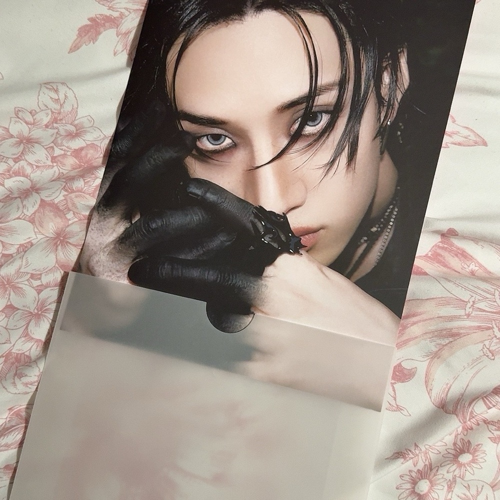 Black Leather Gloves with Photo Print